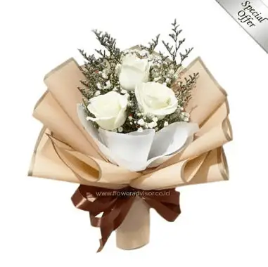 Wonder White Roses Bouquet