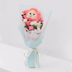 Bouquet bunga cantik dengan boneka lucu, layanan online florist terpercaya