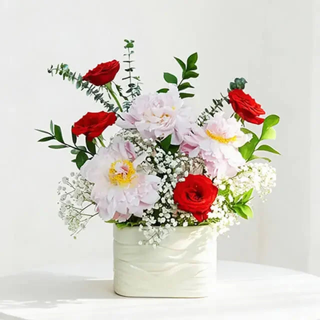 Elegant Peony Bunga Meja Premium