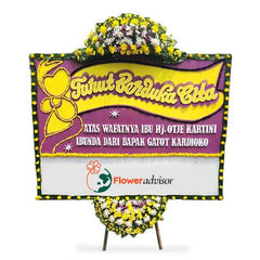 Bunga papan duka cita online florist dengan desain elegan dan pesan simpati