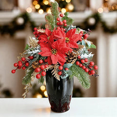 Poinsetias Arrangement Vase