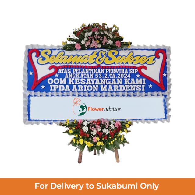 Bunga papan selamat sukses dari online florist untuk pelantikan, kirim ke Sukabumi