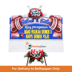 Karangan bunga papan selamat & sukses untuk peresmian Mako Pasukan Brimob II, layanan online florist terpercaya