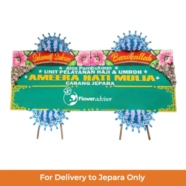 Bunga papan selamat sukses & barokallah untuk Ameera Hati Mulia, layanan online florist terpercaya