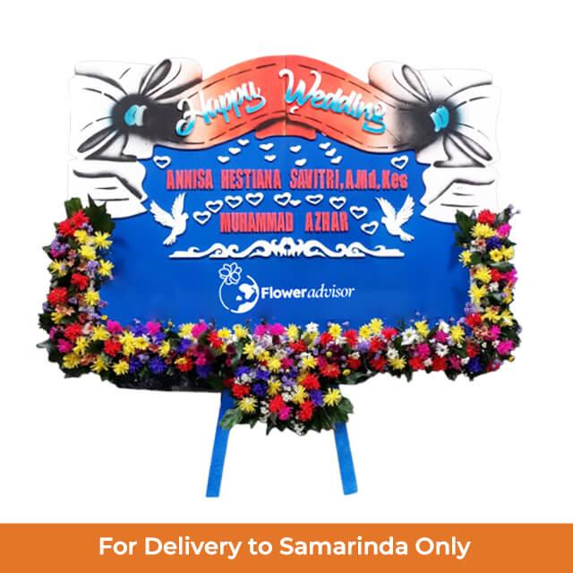 Papan Bunga Happy Wedding Pernikahan Khidmat