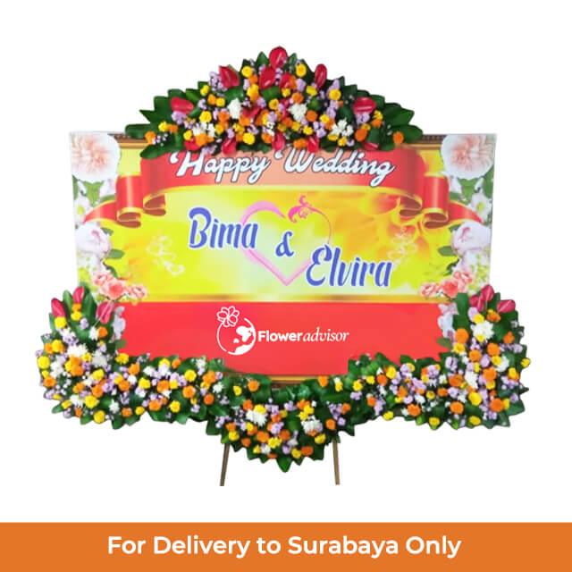 Bunga pernikahan online florist untuk Bima & Elvira, pengiriman khusus Surabaya