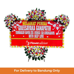Bunga papan selamat purna online florist untuk pengiriman ke Bandung