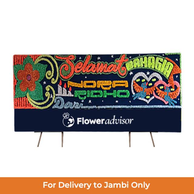 Bunga papan selamat bahagia dari online florist untuk pengiriman ke Jambi