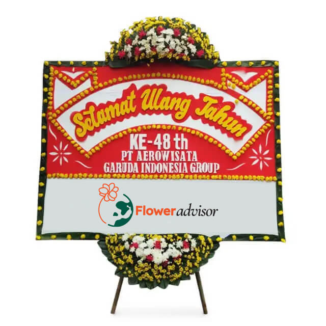 Birthday Board Red (Papan Bunga Ulang Tahun)