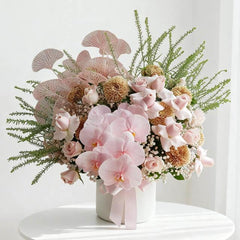Bouquet bunga mawar dan anggrek pink, online florist terpercaya untuk hadiah istimewa