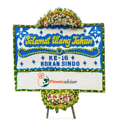 Birthday Board Blue (Papan Bunga Ucapan Ulang Tahun)