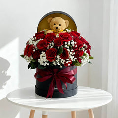 Gracia - Red Roses with Teddy Bear