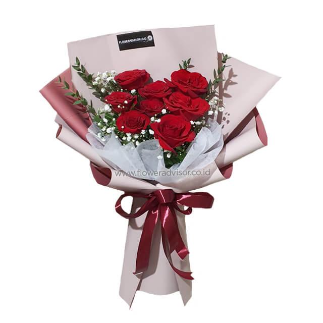 Romantic Red Roses Bouquet - Heavenly Scents