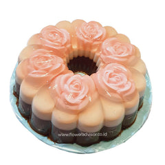 Pink Rose Pudding Cake