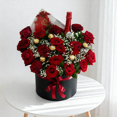 Frosty Delights - Red Roses with Chocolate
