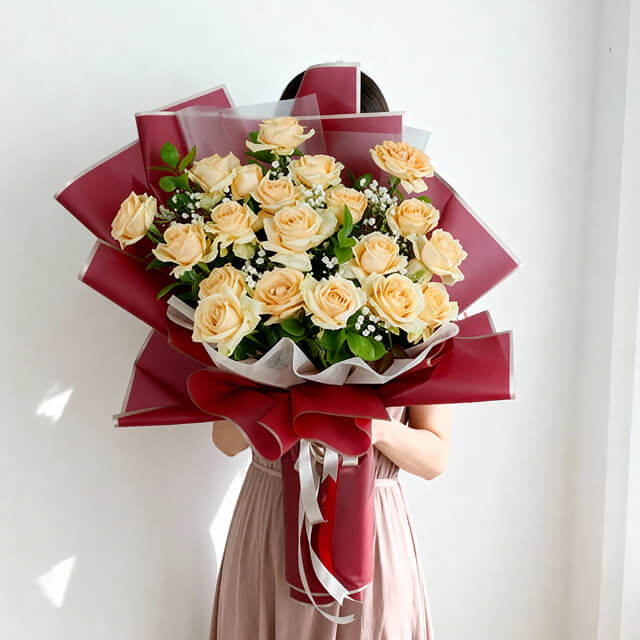 Wonder Peach Rose Bouquet