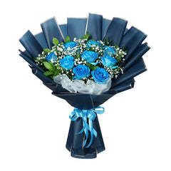 9 Blue Rose Bouquet Wonder