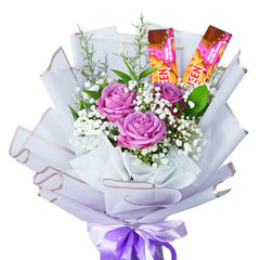 Buket Mawar Ungu dan SilverQueen - Wonder Queen