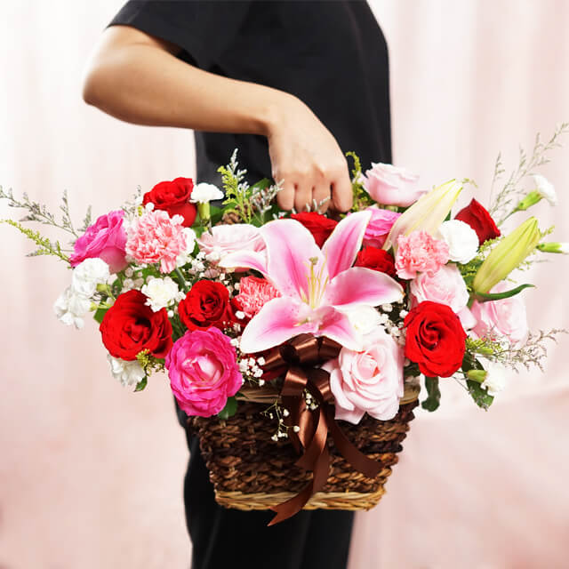 Blossoming Harmony Flower Basket