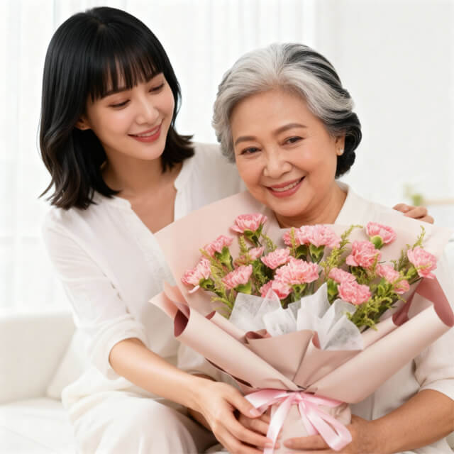 Elegant Carnation Bouquet - Golden Elegance