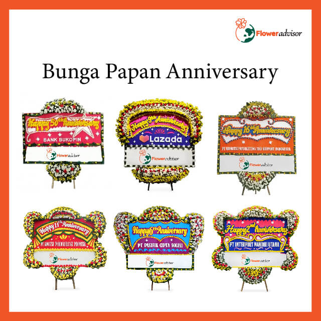 Custom Karangan Bunga Papan Anniversary