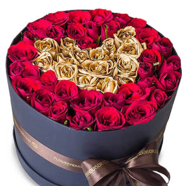 Buket Bunga Valentine Heart of Gold - VDAY 2025