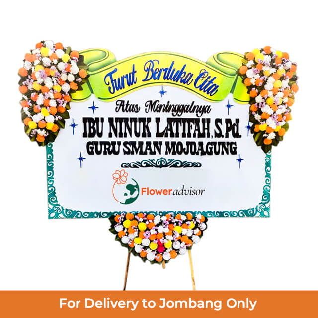 Papan Bunga Duka Cita Klasik Putih