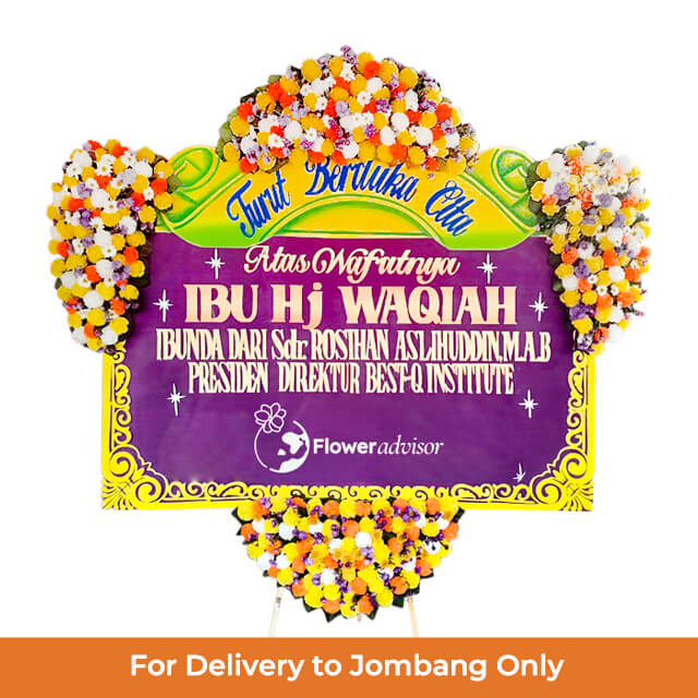 Papan Bunga Duka Cita Ungu Elegan