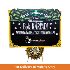 Papan Bunga Turut Berduka Cita Nuansa Hitam Hijau