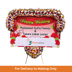 Papan Bunga Pernikahan Happy Wedding Lovely Flower