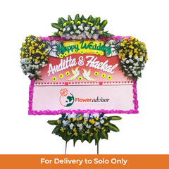 Papan Bunga Happy Wedding Forever in Love