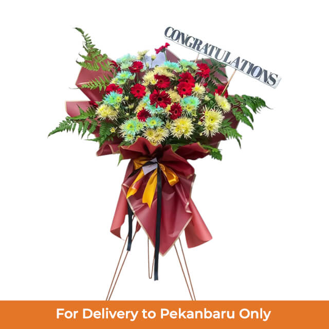 Standing Flower Congratulations in Red