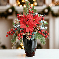 Poinsetias Arrangement Vase