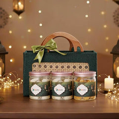 Hadiah cantik dengan toples kue dan tas elegan, online florist pilihan terbaik