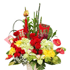 Glamorous Crimson - Rangkaian Bunga Imlek 2025