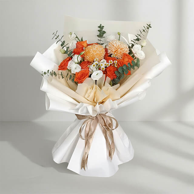 Orange Peony Charm