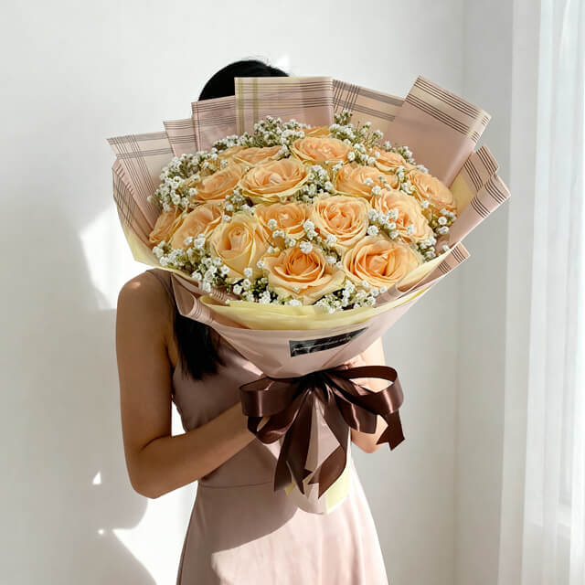 Radiant Peach Roses Symphony