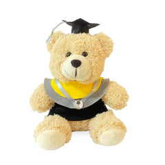 Boneka beruang wisuda dengan toga dan topi, hadiah dari online florist