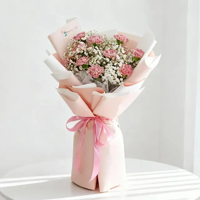 Pink Carnation Cascade Bouquet