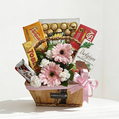 Hampers Cokelat dan Bunga - Beautiful Festive