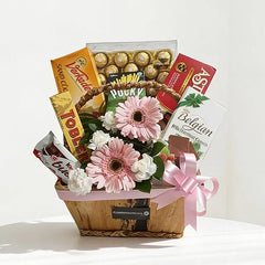 Hampers Cokelat dan Bunga - Beautiful Festive