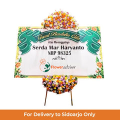Bunga papan duka cita dari online florist, pengiriman ke Sidoarjo