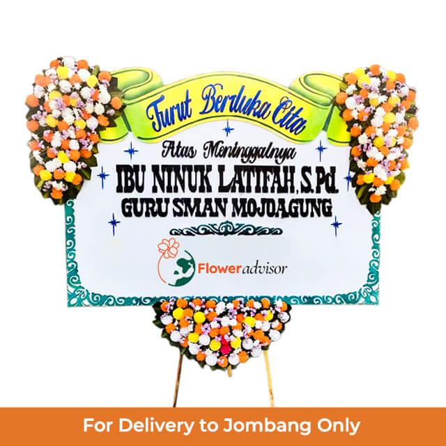 Papan Bunga Duka Cita Klasik Putih