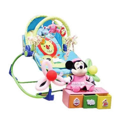 Mainan bayi dengan kursi ayunan berwarna cerah, boneka Minnie Mouse, dan blok edukatif, ideal untuk hadiah dari online florist