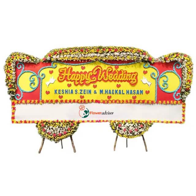 Happy Wedding bunga hiasan online florist untuk perayaan spesial