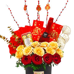 Exclusive Hampers with Ferro Rocher & JW Cocktail - Hampers Imlek