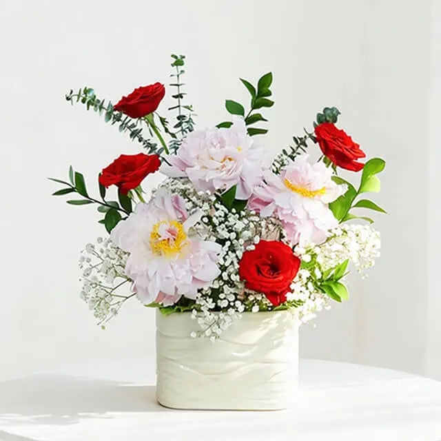 Elegant Peony Bunga Meja Premium