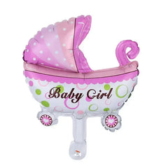 Balon kereta bayi pink bertuliskan Baby Girl, ideal untuk ucapan selamat online florist
