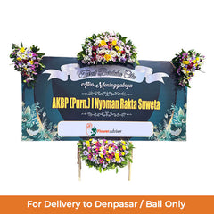 Papan Bunga Duka Cita Elegan Background Gelap