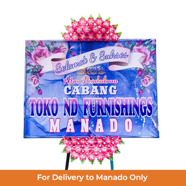 Bunga papan selamat sukses untuk cabang Toko ND Furnishings Manado, online florist